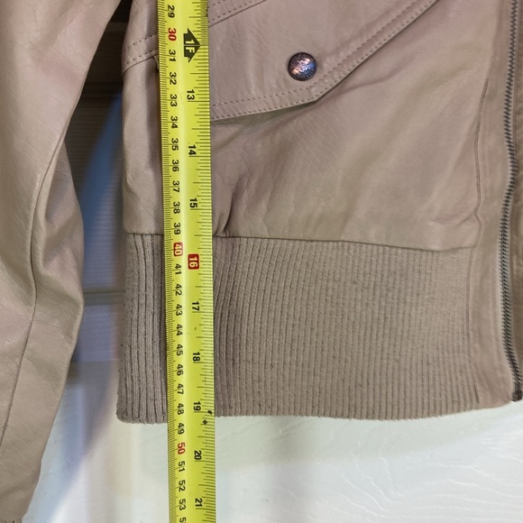 Beverly Hills Polo Club Women’s Tan Faux Leather Short Bomber Jacket Junior Xl - Picture 16 of 16